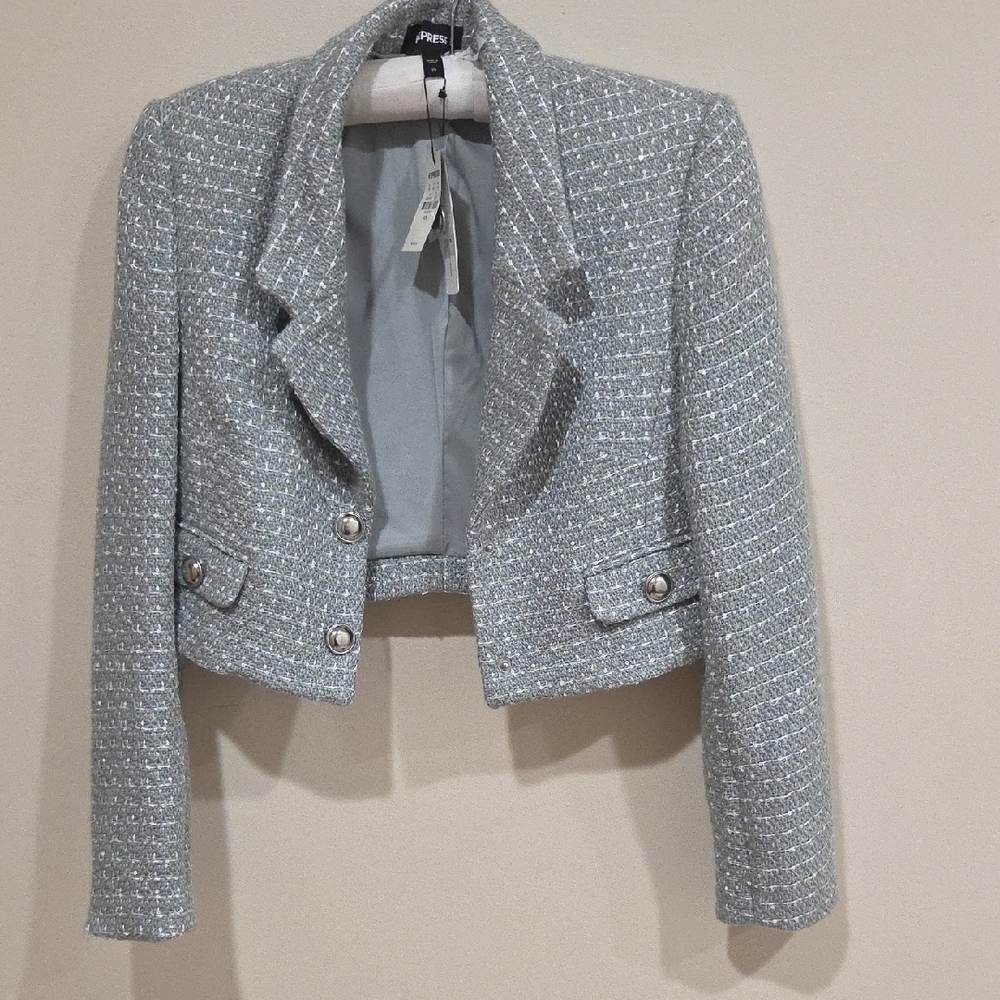 Express Gray Tweed Women's Blazer